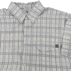 Camisa Huk Para Hombre Grande A Cuadros Manga Corta Abotonada Ligera Pesca Exterior - Imagen 1 de 8