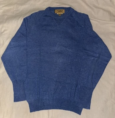 Suéter Vintage Paul Stuart Azul Cachemira Cuello Redondo Talla Med. Foto 1 de 4
