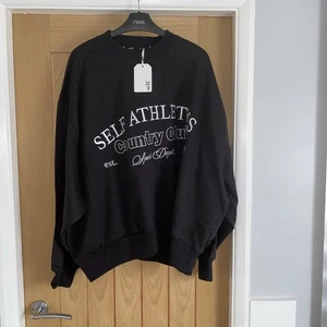 Ladies NWT Next SELF Size XXL Black Logo Sweatshirt - Picture 1 of 4