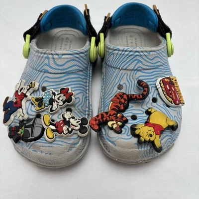 Аксессуары для мальчиков Crocs синие серые Disney без застежек регулируемый ремень размер C10 - Изображение 1 из 4