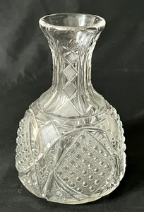 Early American Patterned Glass EAPG Period Vintage Open Decanter Vase - Picture 1 of 9
