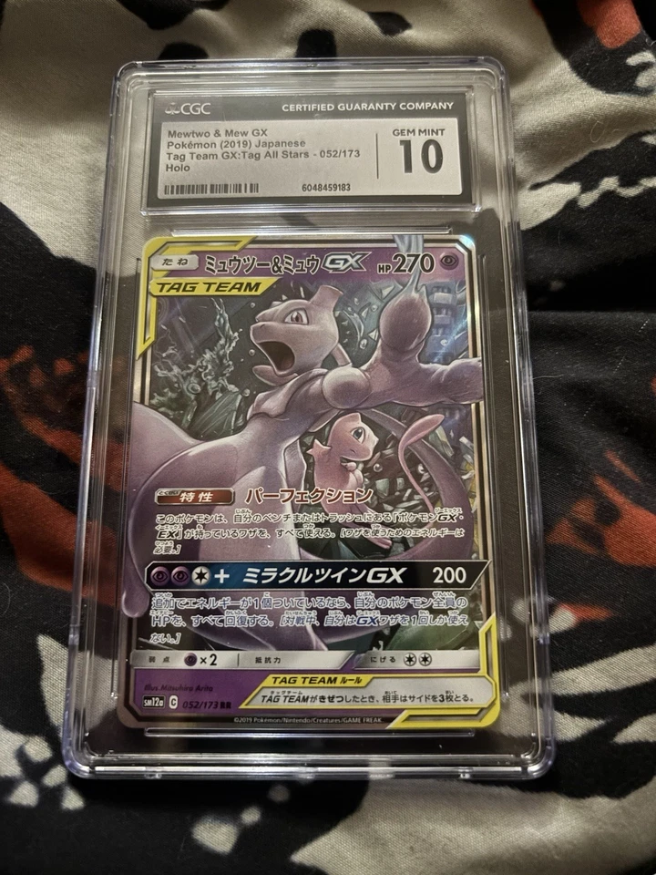 CGC 10 Mewtwo & Mew GX 052/173 Sm12a: Tag Team GX: Tag All Stars Holo (Japanese) - Image 1 of 1