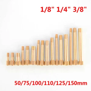 BSP 1/8" 1/4" 3/8" Male to Female Brass Connectors Pipe Extension 50mm to 150mm - Picture 1 of 20