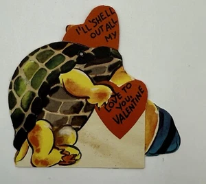 Vintage Children's Mechanical Valentine Card | "I'll Shell Out All my Love" - Picture 1 of 3