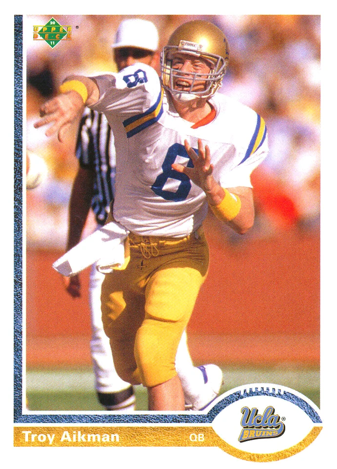20º ANIVERSARIO Troy Aikman INSERTO VAQUEROS UCLA Bruins Salón de la fama Foto 1 de 1