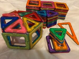 Large Lot of 71 Magformers Magnetic Construction Building Toys Square Triangle