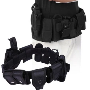 10 in 1 Utility Tactical Belt with Pouches Security Guard Adjustable Waist Belt - Picture 1 of 16