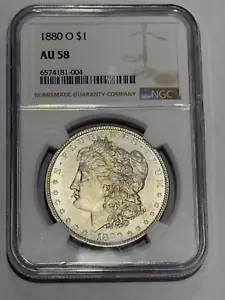 1880 O New Orleans Morgan Silver Dollar $1 Coin NGC AU 58 Nice Coin !! - Picture 1 of 4