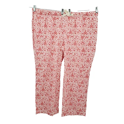 Mujer XXL Navidad Bosques Estampado Pijama Pantalones Conejito Conejo Árboles Rojo Crema Foto 1 de 4