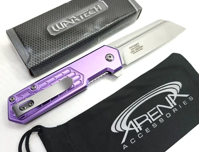 Purple Cleaver Wharncliffe Pocket Knife Blade EDC Tip Up Carry Spring Assisted - Image 1 of 4