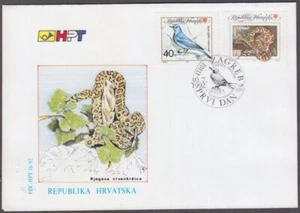 CROATIA Sc # 132-3 FDC - WILDLIFE: BIRDS and SNAKES - Picture 1 of 1