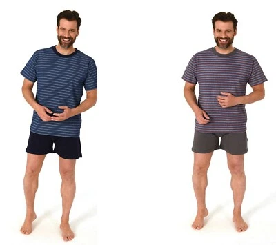 Neu Herren/Männer kurz Schlafanzug/PYJAMA Blau/Grau Baumwolle 100%Baumwolle 0873 - Bild 1 von 4