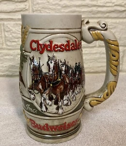 Vintage 1980’s Budweiser￼ Clydesdale Beer Stein/Mug Ceramarte Brazil Promotional - Picture 1 of 4