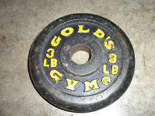 Vintage Gold's Golds Gym 3 Pound (3-1LB) Weight 1" Bar Hole 5" Diameter Across