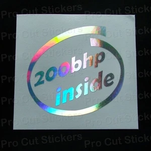 Calcomanías de calcomanías personalizadas BHP o texto dentro de holograma plateado neo espejo cromado JDM - Imagen 1 de 3