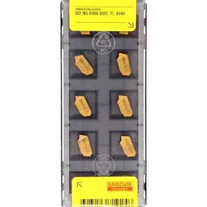 10 insertos de ranura de carburo recubiertos de fresado CNC SANDVIK QD-NG-0300-020E-PL 4340 - Imagen 1 de 10