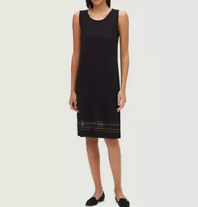 $ 448 Neu mit Etikett Lafayette 148 ärmelloses schwarzes Kleid Metallic/Netzbesatz Größe S - Bild 1 von 8