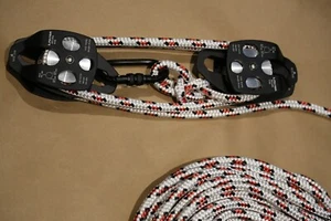 Black Stealth block & tackle 7500Lb pulley system 100 feet 1/2 Double Braid Rope - Picture 1 of 11