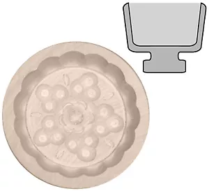 Butterform rund Buttermodel Model aus Ahornholz für 125 g Butter Motiv: Ornament - Bild 1 von 3