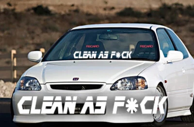 Calcomanía adhesiva limpia como Fck coche camión vinilo JDM postura deriva euro KDM bajas carreras Foto 1 de 2
