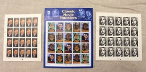 US Postage Stamps - 15 Sheets (300 Stamps) Music, Actors, Movies, Monsters - Picture 1 of 4