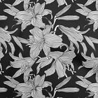 oneOone Cotton Flex Black Fabric Florals Dress Material Fabric Print-XJ1
