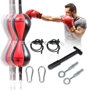 Double End Bag Boxing Ball - PU Leather Double End Boxing Speed Bag - Punching B - Picture 1 of 12