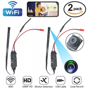 2x Mini Wlan Kamera Wifi P2P Überwachungskamera Video Aufnahme Knopf Einbau USB - Bild 1 von 17