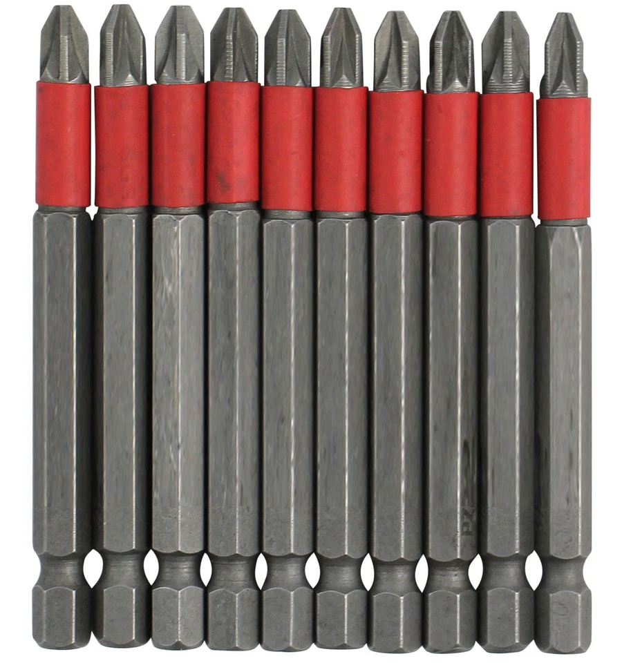 10pc Pozi 2 Pz 2 Power Screw Driver Hex BITS 2'', 3'' or 6'' Long Reach Non Slip - Image 1 of 1