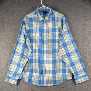 Marmot Hemd Gr. XL gerollt langarm blau kariert Knopfleiste 2 Taschen - Bild 1 von 14