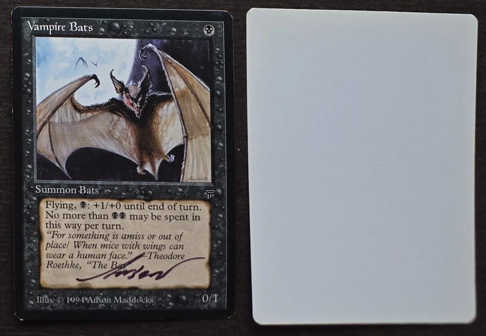 SIGNED MtG Magic Anson Maddocks Artist Proof _ Legends _ VAMPIRE BATS _ VHTF! - Image 1 of 1