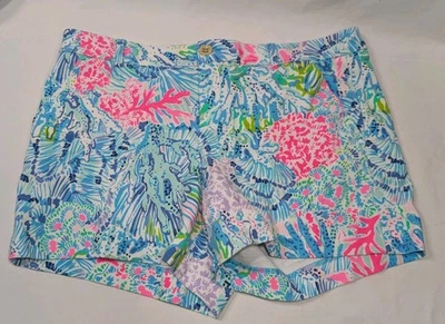 Pantalones Cortos Lilly Pulitzer Talla 12 Azul Coral/Rosa/Azul Marino/Verde Lima para Damas Usados en Excelente Condición Floral Foto 1 de 3
