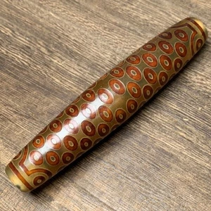 100×20mm Sammeln Tibetischer Stil Alter Achat Hundert Acht Augen Dzi Perlen Anhänger - Bild 1 von 6