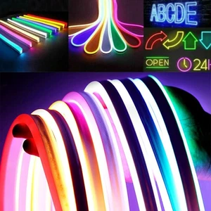 LED Strip Neon Flex Rope Light Waterproof DC 12V Flexible Outside DIY Lighting - Picture 1 of 30