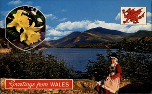 Saludos desde Gales Snowdonia Gales postal vintage s397 - Imagen 1 de 2
