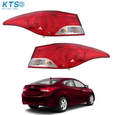 For Hyundai Elantra 2011 2012 2013 Tail Lights Halogen Type Left+Right Tail Lamp - Image 1 of 4