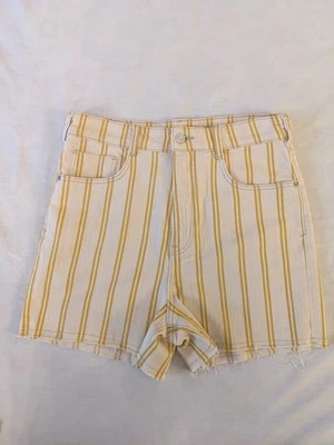 Pantalones Cortos Anthropologie Pilcro Rayas Talla 29 Marfil Rayas Doradas/Amarillas Usados en Excelente Condición! Foto 1 de 4