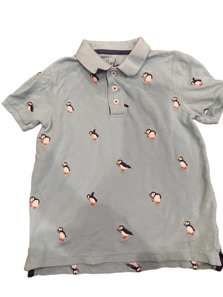 Polo Boden azul claro bordado frailecillo talla 7 para niños Foto 1 de 4