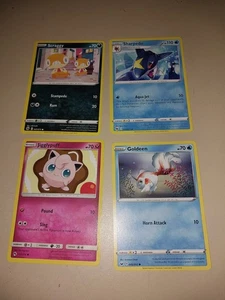 4 pokemon cards- sharpedo, scraggy, goldeen, jigglypuff - Picture 1 of 7