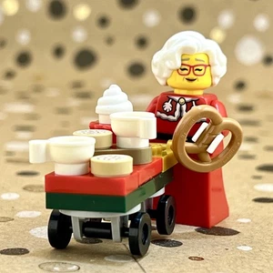 LEGO CITY - Frau Claus, schlichtes rotes Kleid mit Lebensmittelwagen Minifiguren hol376 60475 - Bild 1 von 12
