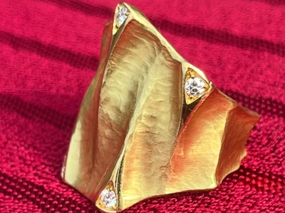 Anillo Vendorafa Oro Amarillo 18K Diamantes DUNE Italia $4800.00 Foto 1 de 4