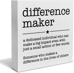 Difference Maker Definition Decorative Wooden Box Sign Thank You Appreciation Gi - Picture 1 of 5