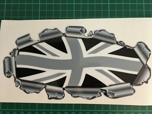 Ripped Torn Metal Design Union Jack GB British Flag vinyl car B&G JDM sticker - Picture 1 of 1