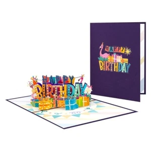 Flamingo 3D Popup Birthday Card Colorful Greeting with Envelope Blank Inside - Picture 1 of 8