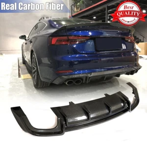 For Audi S5 A5 B9 Sline Coupe 2D 4D 2017-20 Real Carbon Rear Bumper Diffuser Lip - Picture 1 of 12