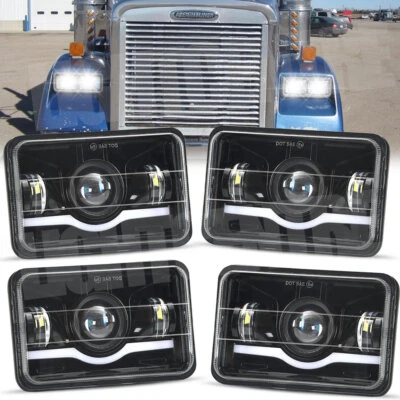 Faros LED 4x6"" haz alto/bajo para Peterbilt 379 378 Freightliner FLD120 4 un. Foto 1 de 4