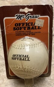 Vintage McGraw 704411-3 12 Inch Softball NOS New In Package - Picture 1 of 4