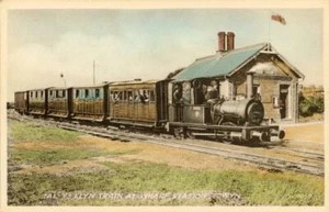 GEDRUCKTE POSTKARTE VON TAL-Y-LLYN ZUG AM WHARF STATION, TYWYN, MERIONETH, WALES - Bild 1 von 2