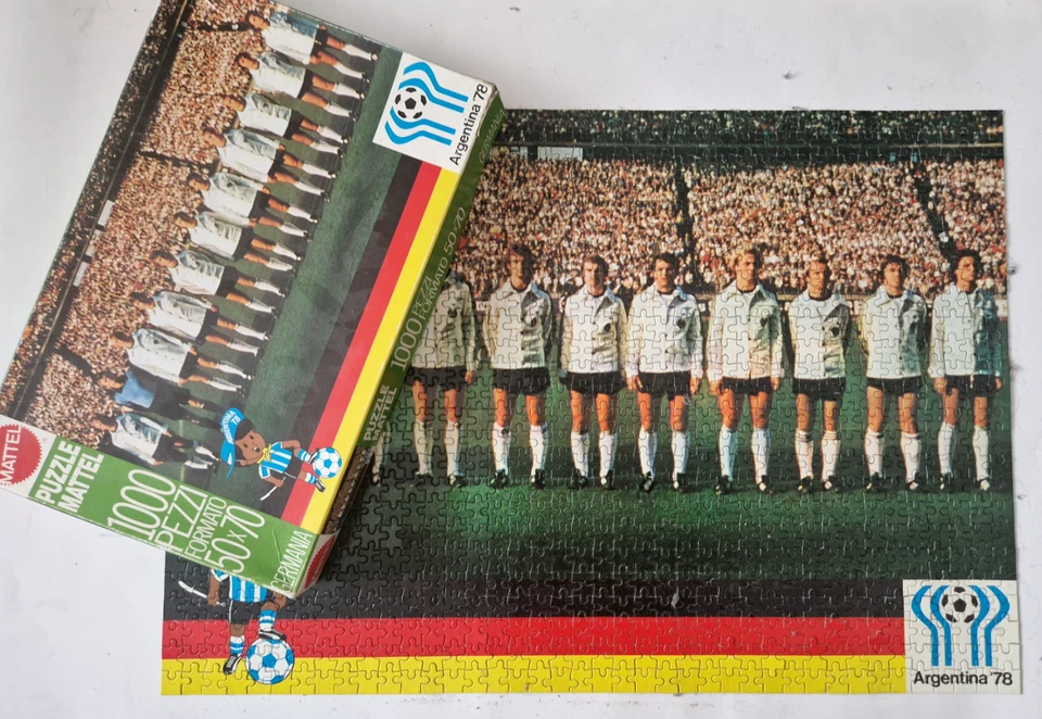 Puzzle Mondiali calcio Argentina 78 Germania 50x70cm Mattel vintage completo-68I - Immagine 1 di 4