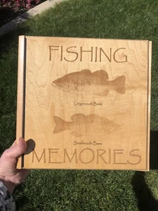 Wood Etched Fishing Bass Memories Scrape Book Photo Album Bend Oregon - Picture 1 of 4